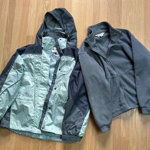 Waterproof Columbia jacket with zip-out fleece lining, women’s size Large